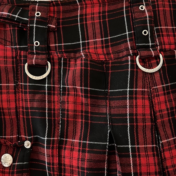 Down from $240TRIPP midi skirt plaid w/pockets, snaps, zippers, pleats, grommets - Picture 9 of 16